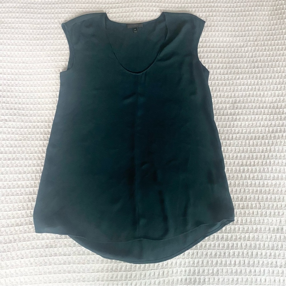 J. Crew dark green cap sleeve Blouse size 2T